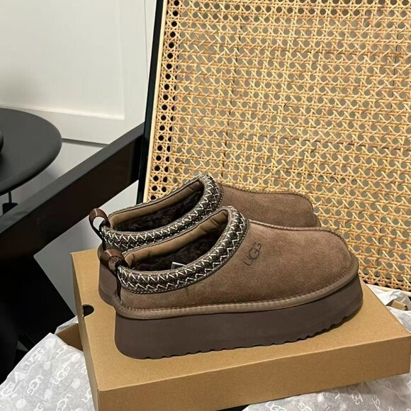 UGG Tazz Platform Shearling Lined Slipper Hickory - Picture 5 of 6